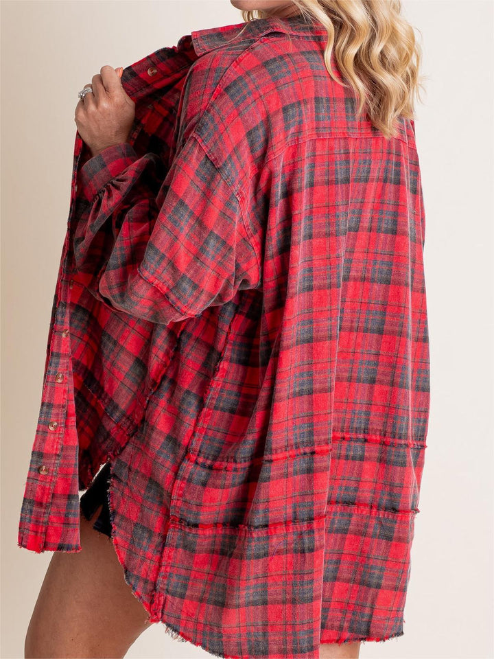 Cheska™ | Oversized Plaid Long Sleeves