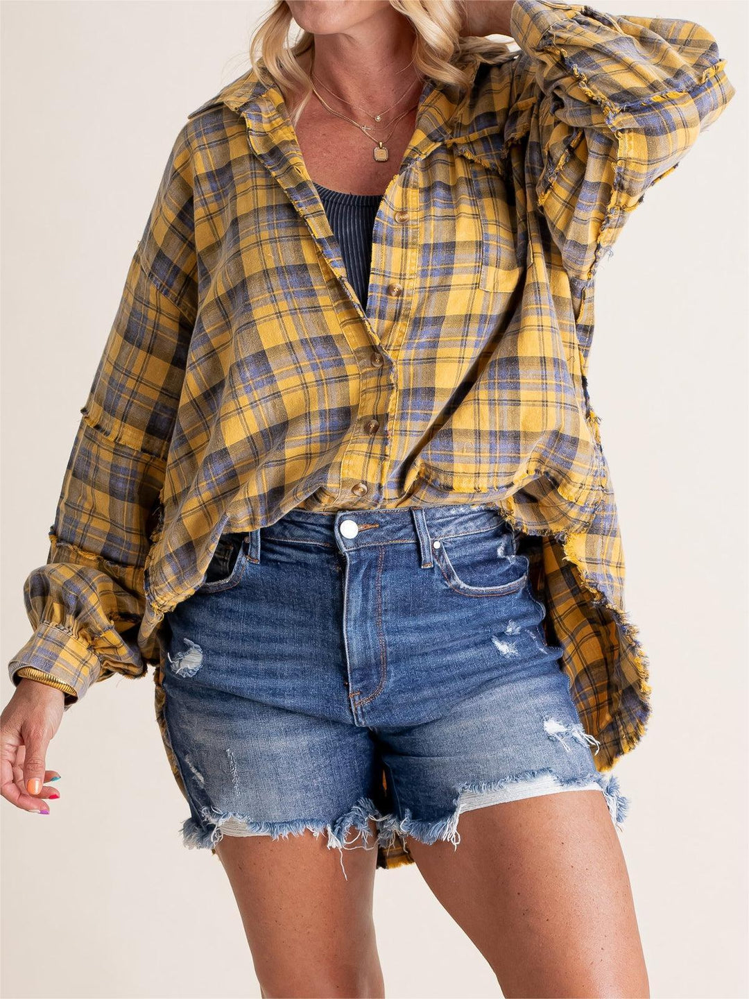 Cheska™ | Oversized Plaid Long Sleeves