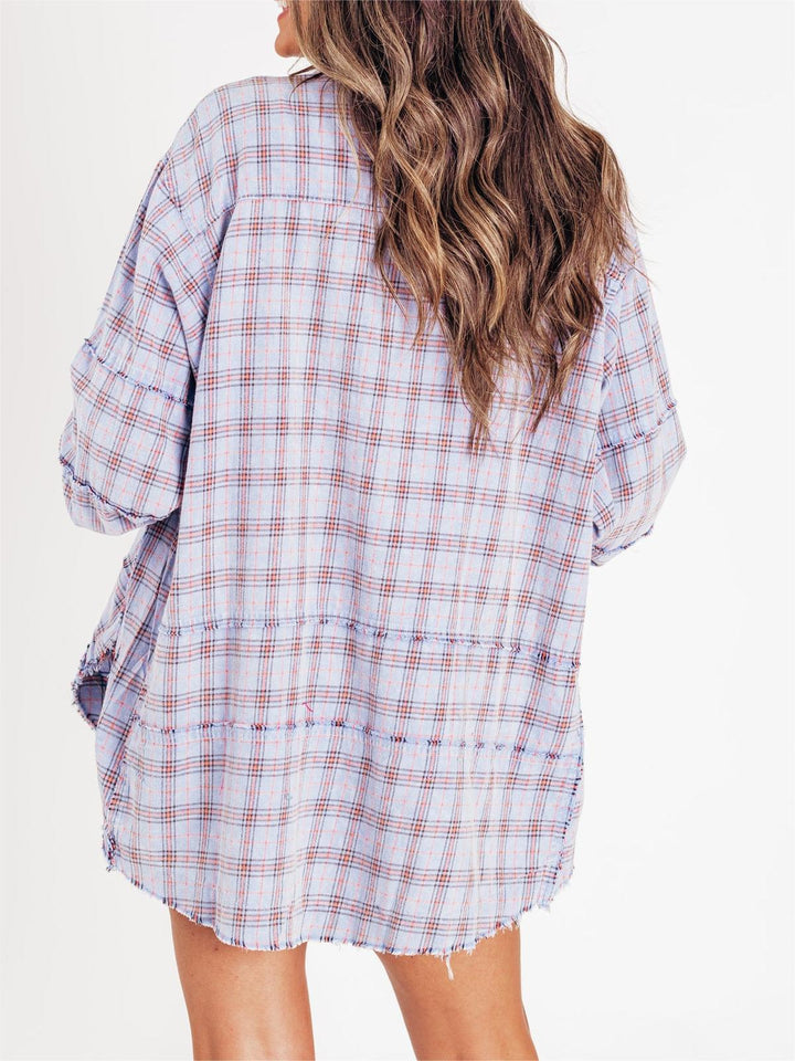 Cheska™ | Oversized Plaid Long Sleeves