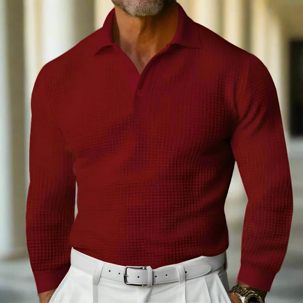 Kennedy™ | Textured Fabric Muscle Fit Polo Sweater