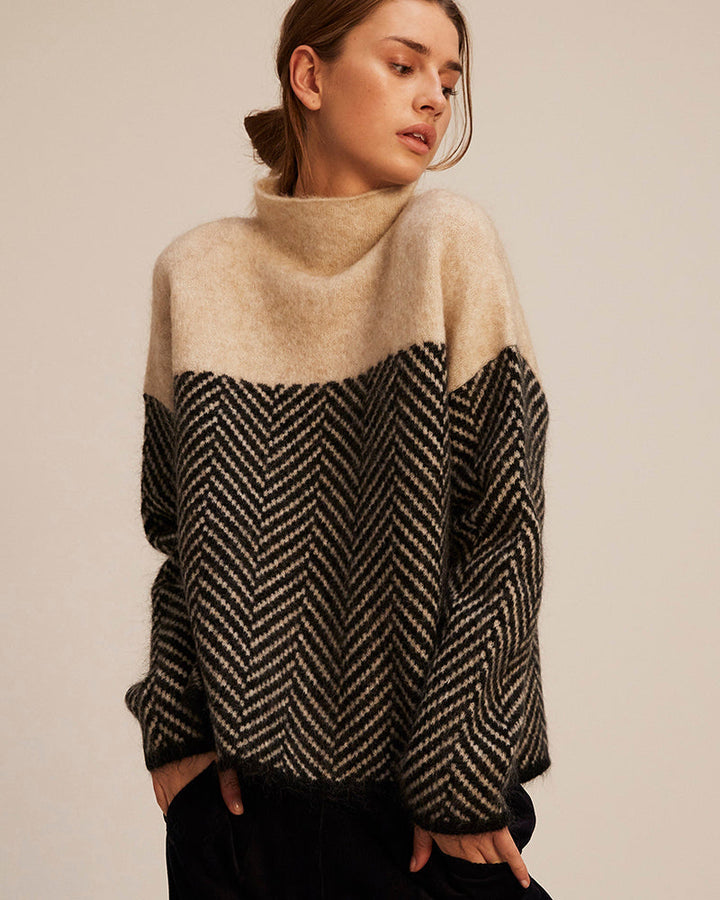 Lucy™ | Women's High Collar Cotton Sweater